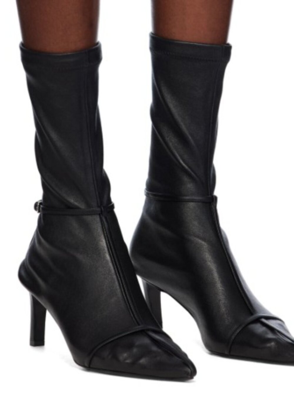 Jil Sander Stivaletto Trunk Nylon T-Strap Booties 36